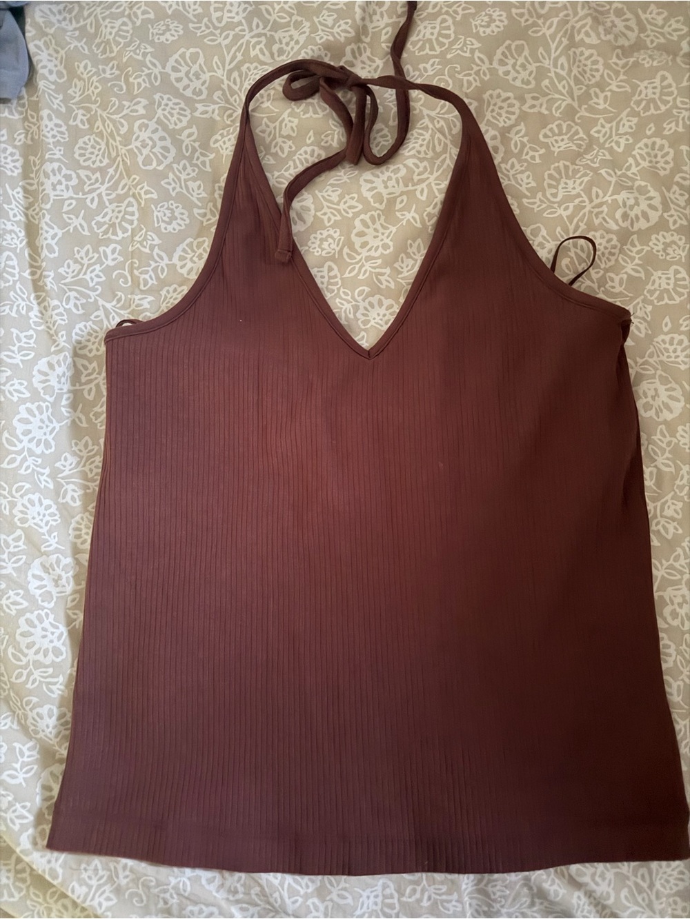 Old Navy Ribbed Halter Tank Top - Dark Brown